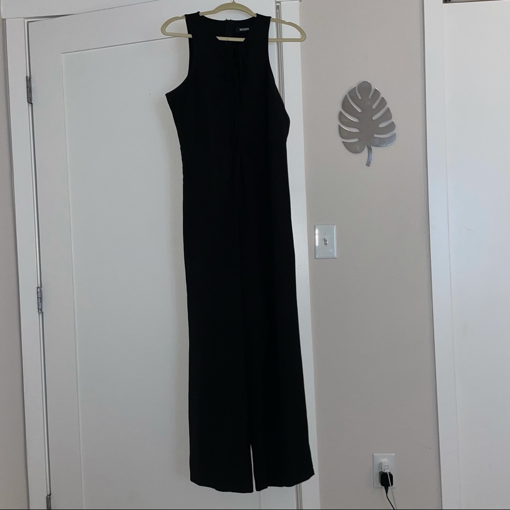 MISSGUIDED Lace-Up Black Jumpsuit